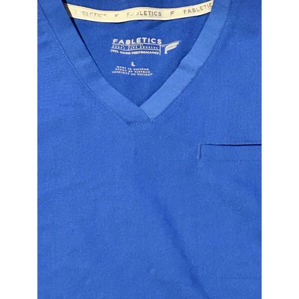 F4 Fabletics scrub top royal blue large‎ women's scrubs medical nurse hygenist - Picture 2 of 2